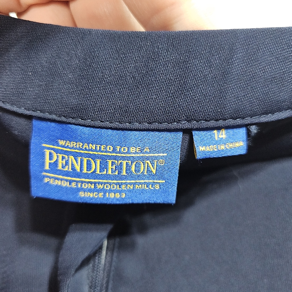 Pendleton Solid Blue High Rise Polyester Trouser … - image 4